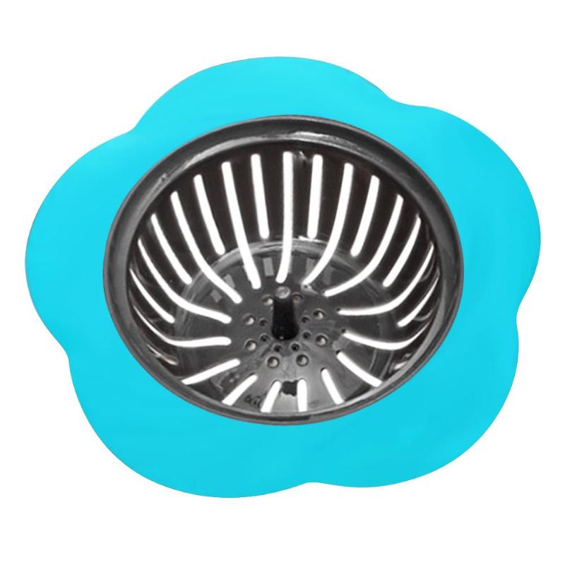 Silicone Sink Strainer Flower Shaped Shower Sink Drains Cover Sink Colander Sewer Hair Filter Kitchen Accessories