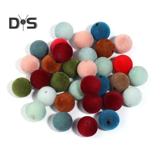 50 шт. бархатных рождественских поделок, материалы для изготовления ювелирных изделий своими руками, 16 мм, смоляные бусины для браслетов, ожерелий, сережек, брелоков