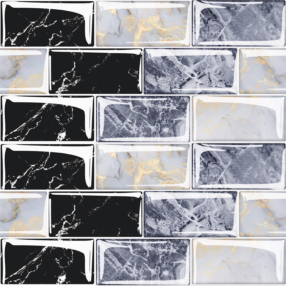 2026 Waterproof Wall Sticker Mosaic Pattern Ceramic Tile Sticker Kitchen Bathroom Sink Decoration Surface Gloss Film Self-adhesive Wall Sticker