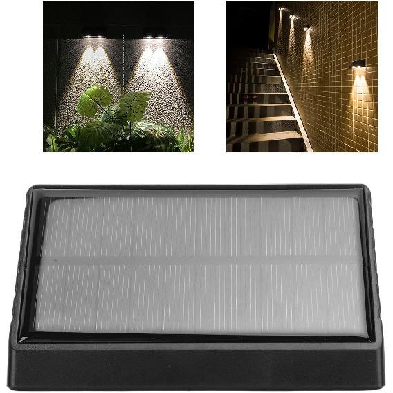 Topyond Солнечный настенный светильник для улицы, беспроводные солнечные фонари для ограждения, IP54 водонепроницаемые автоматические светодиодные настенные бра на солнечных батареях для сада, заднего двора, патио, двора