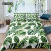 Palm Leaves Duvet Cover King Full Banana Leaves Bedding Set Hawaiian Tropical Leaves Green Branches 2/3pcs Polyester Quilt Cover