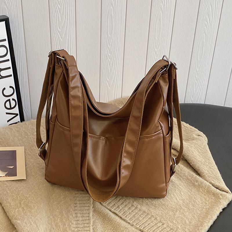 Осенне-зимняя ретро-сумка большого объема для женщин 2024 года, новая популярная иностранная универсальная сумка-мессенджер, модная сумка через плечо