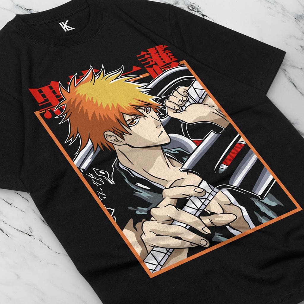 Bleach Ichigo Kurosaki T-shirt Manga Strip Horror Anime Unisex Graphics Shirt Tee All Size