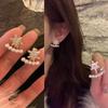 Elegant Snowflake Zircon and Pearl Drop Earrings for Women