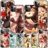 Genshin Impact Hu Tao Klee Case for Apple iPhone 7 SE 2020 11 12 13 14 X XS XR 15 Pro Max Silicone Black Soft Phone Cover