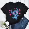 New Unisex T-shirt Kawaii Lilo Stitch Print Tee Shirts Fashion Short Sleeve T Shirt Streetwear Y2k Clothes Top