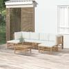 VidaXL Garden Lounge Set 7 Pcs with Cream White Cushions Bamboo 3155197