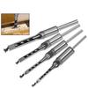 4PCS HSS Twist Drill Bits Square Auger Mortising Chisel Drill Set Square Hole Woodworking Drill Tools Kit Set Extended Saw