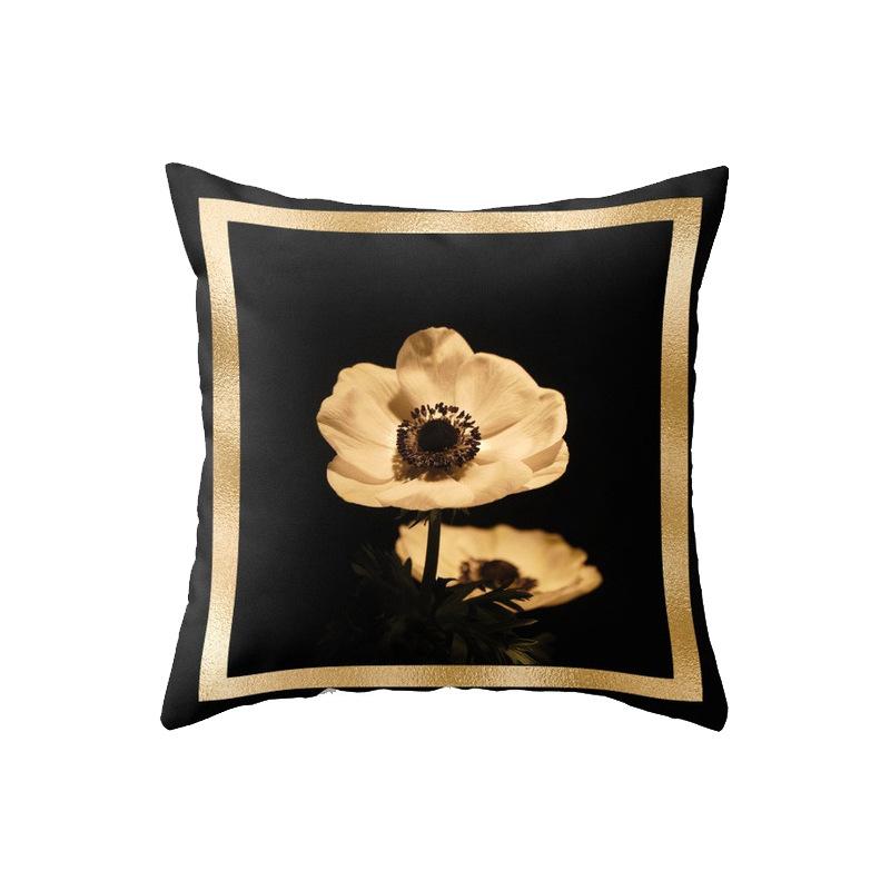 Fashionable and Simple Geometric Golden Peach Leather Velvet Pillow Case Car Sofa Cushion Pillow Backrest Lazy Man