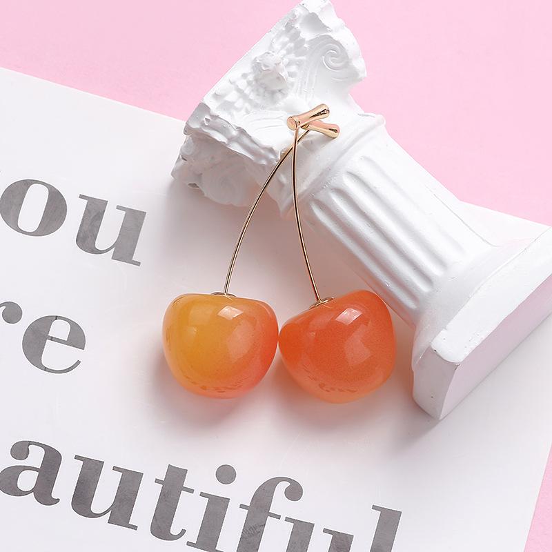 Японские Корейские Милые Серьги-гвоздики и висячие серьги с вишней