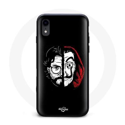 Coque Iphone X - La Casa De Papel - Masque Professeur - Souple - Noir - Design Inspiré Série