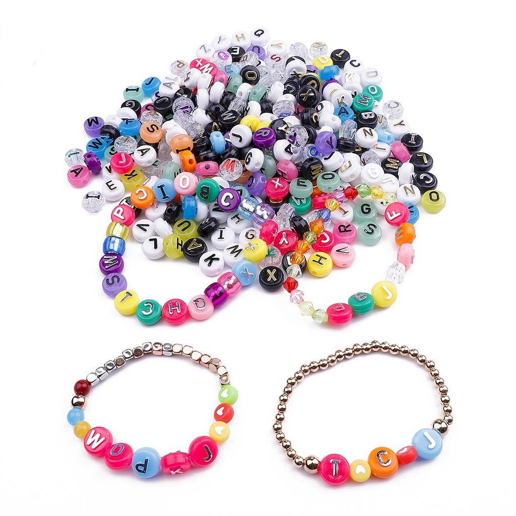 Акриловые плоские бусины с буквами 10x6 мм, 50 шт., для изготовления ювелирных изделий своими руками