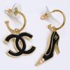 CHANEL 02A Coco Pumps Heel Earrings earring Black / goldUsed