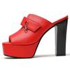 Fashion Platform Slippers Women's Summer High Heels Sandals Ladies Luxury Mules Shoes Woman Black White Red Party Shoes Large Size 50