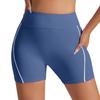 Цветоблокинг, не сковывающие спортивные шорты с высокой посадкой, облегающие, с эффектом «обнажённой кожи», с эффектом «персиковых ягодиц», фитнес, шорты для йоги для женщин