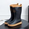 Новые резиновые сапоги женские летние нескользящие трендовые мягкие дождевые туфли для рыбалки пешком зимние теплые водонепроницаемые ботинки с толстой подошвой