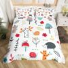 Snails Bedding Set 3pcs for Kids Boys Teens Snails On a Brnch Above The Water Comforter Cover Reptile Microfiber Duvet Cover Set