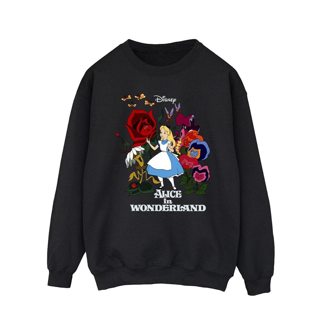 Disney Mens Alice In Wonderland Flowers Sweatshirt