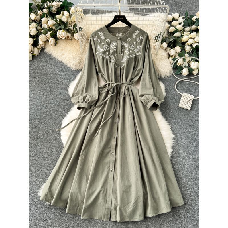 Dress Bohemia Retro Loose Big Hem Travel