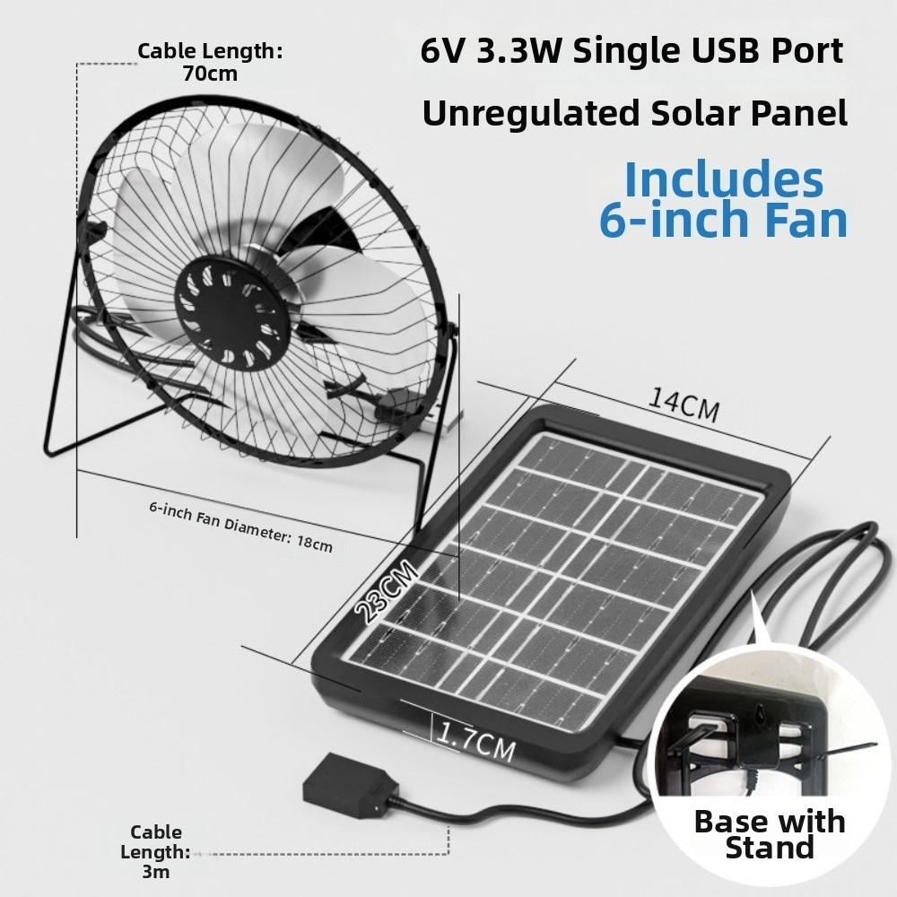 Low Noise Portable Fan Battery Operated Exhaust Fan Air Extractor Solar Fan Office