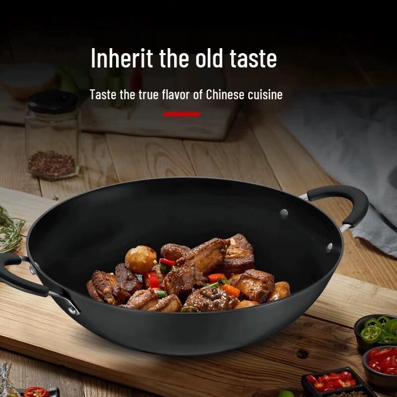 ASD 40CM Round Bottom Cast Iron Wok
