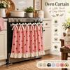 Plaid Floral Print Bow Tie Oven Cover Curtain Ruffle Trim Rustic Oven Decor Curtain  Country Decor