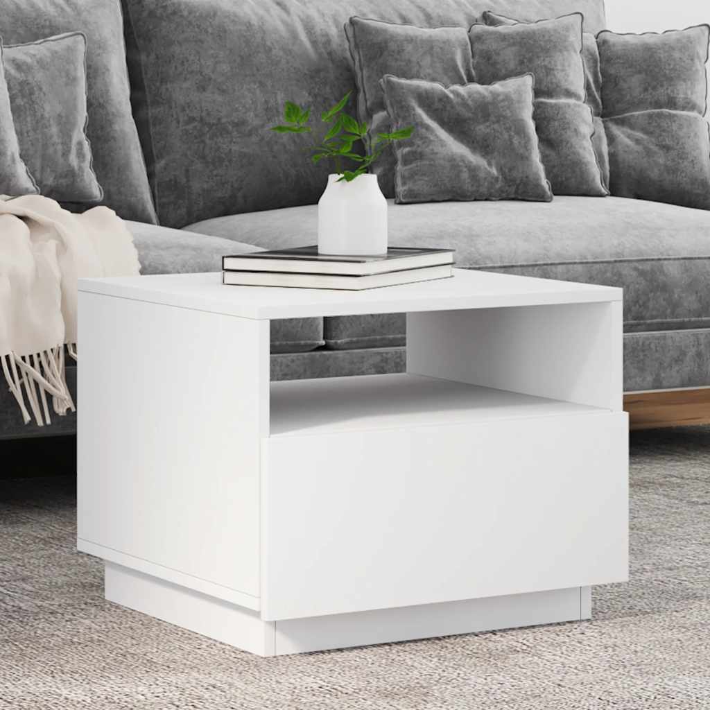 LED Coffee Table White 50 x 49 x 40 cm