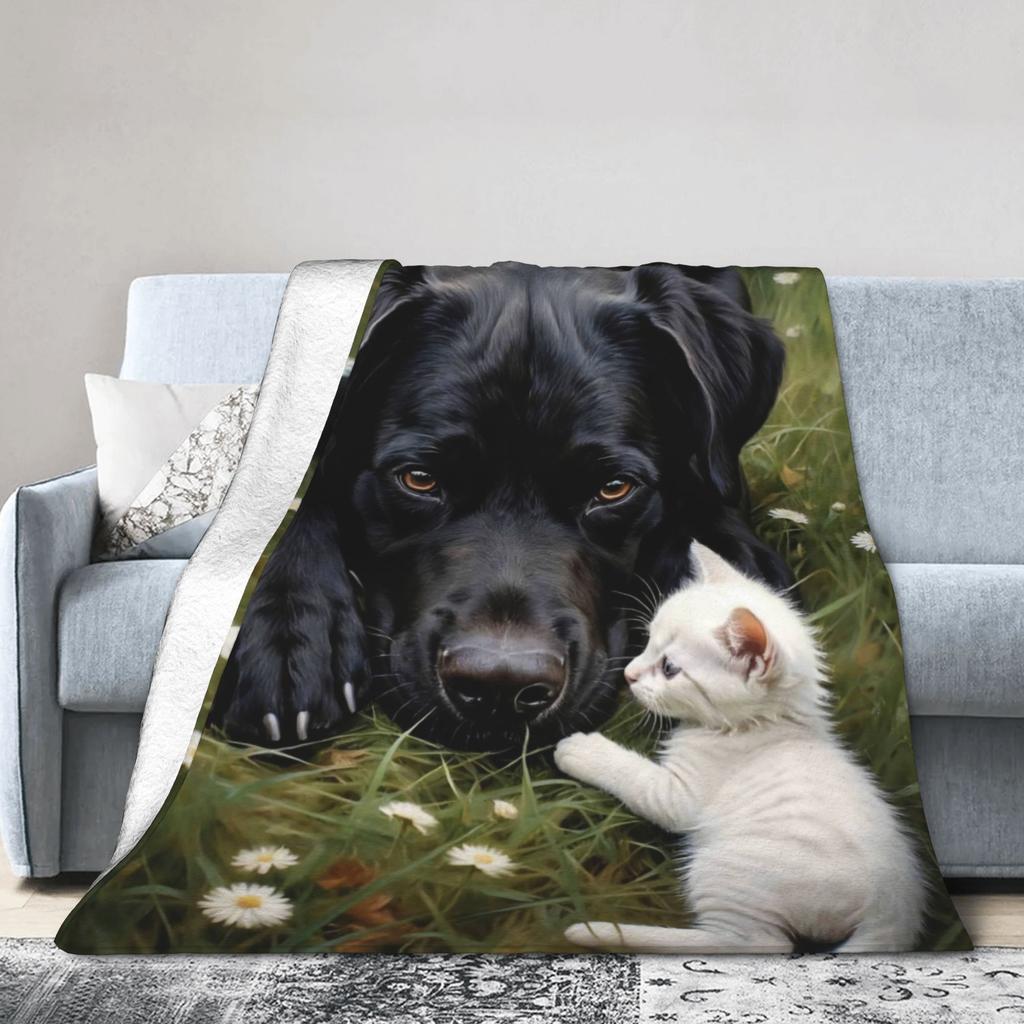 Funny Dog Selfie Flannel Blanket Winter Super Soft Throw Blanket for Girls Boys Outdoor Comfortable Bedspread Sofa Bed Cover