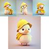 Cartoon Little Yellow Duck Wearing Hat Car Pendant With Acrylic Flat Surface Design For Car Interior Decor