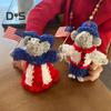 1/2 шт. Вязание крючком патриотической мышиной пары ручной работы, вязание американского флага, мужского и женского пола, мультяшные мыши, кукла, День независимости США, 4 июля, украшение