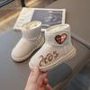 Детские зимние ботинки 2024 Новая осенне-зимняя мода Мальчики Девочки Хлопковые ботинки Теплые ботильоны Детская теплая обувь Толстый плюш Сердце