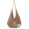 Summer seaside vacation beach woven shoulder bag women's 2025 new large-capacity flower cotton thread hollow tote bag