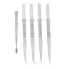 5PCS Tweezers Set Stainless Steel Anti Static Curved Straight Flat Tweezer Set for Electronics
