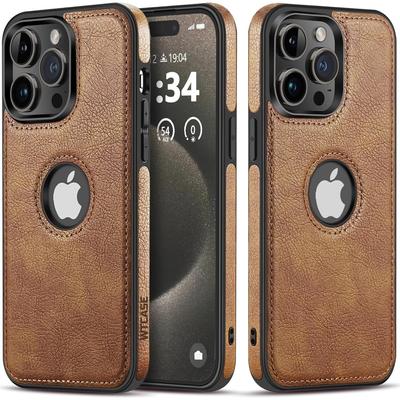 Роскошный деловой мягкий кожаный чехол для телефона для IPhone 15 14 13 12 11 Pro Max Mini X XS XR 7 8 Plus противоударный защитный чехол