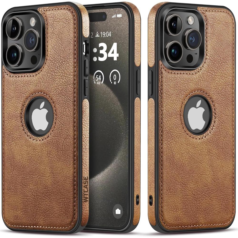 Роскошный деловой мягкий кожаный чехол для телефона для IPhone 15 14 13 12 11 Pro Max Mini X XS XR 7 8 Plus противоударный защитный чехол