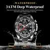 POEDAGAR Top Military Men's Watches Waterproof Stainless Steel Luminous Man Clock Chronograph Date Sports Quartz Men Watch Reloj