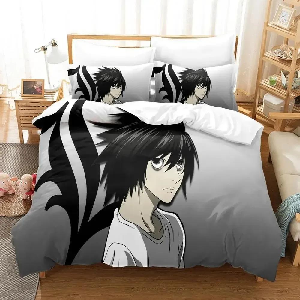 Новый комплект постельного белья Death Note Single Twin Full Queen King Size Bed Set Adult Kids Bedroom Duvet Cover Sets 3D Anime Bed Sheet Set
