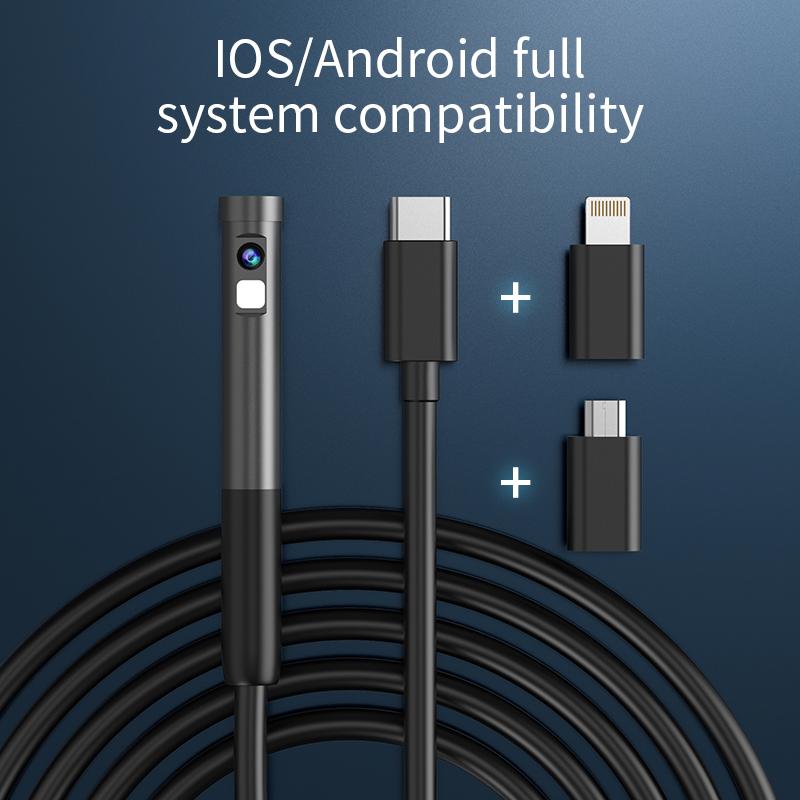 Камера для осмотра эндоскопа 3 в 1 Micro USB/Type-C Мини камера для осмотра для IOS iPhone Водонепроницаемый трубопроводный бороскоп