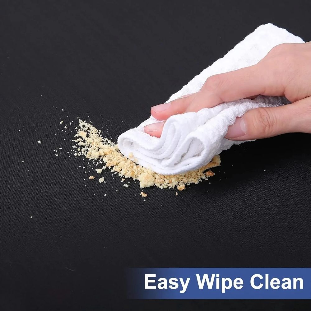 Elastic Square Table Cover Solid Color Table Protector Durable Stain-Resistant Tablecloth Banquet