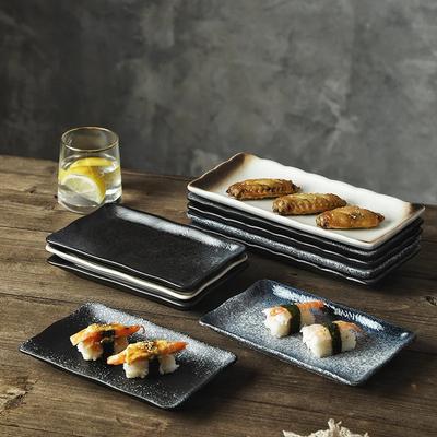 Прямоугольная волнообразная тарелка для суши, большая тарелка для крылышек на гриле, домашний японский десерт, плоская тарелка для мяса на гриле, ресторан