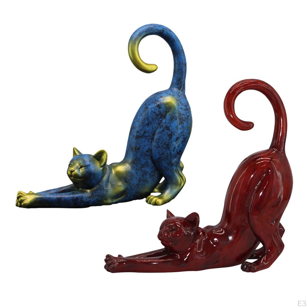 Декоративная фигурка кошки, потягивающейся, домашний декор