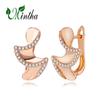 MINTHA Clip Earrings Trendy Fashion Jewelry Cubic Zirconia Stud Earrings For Women Rose Gold Color Earrings
