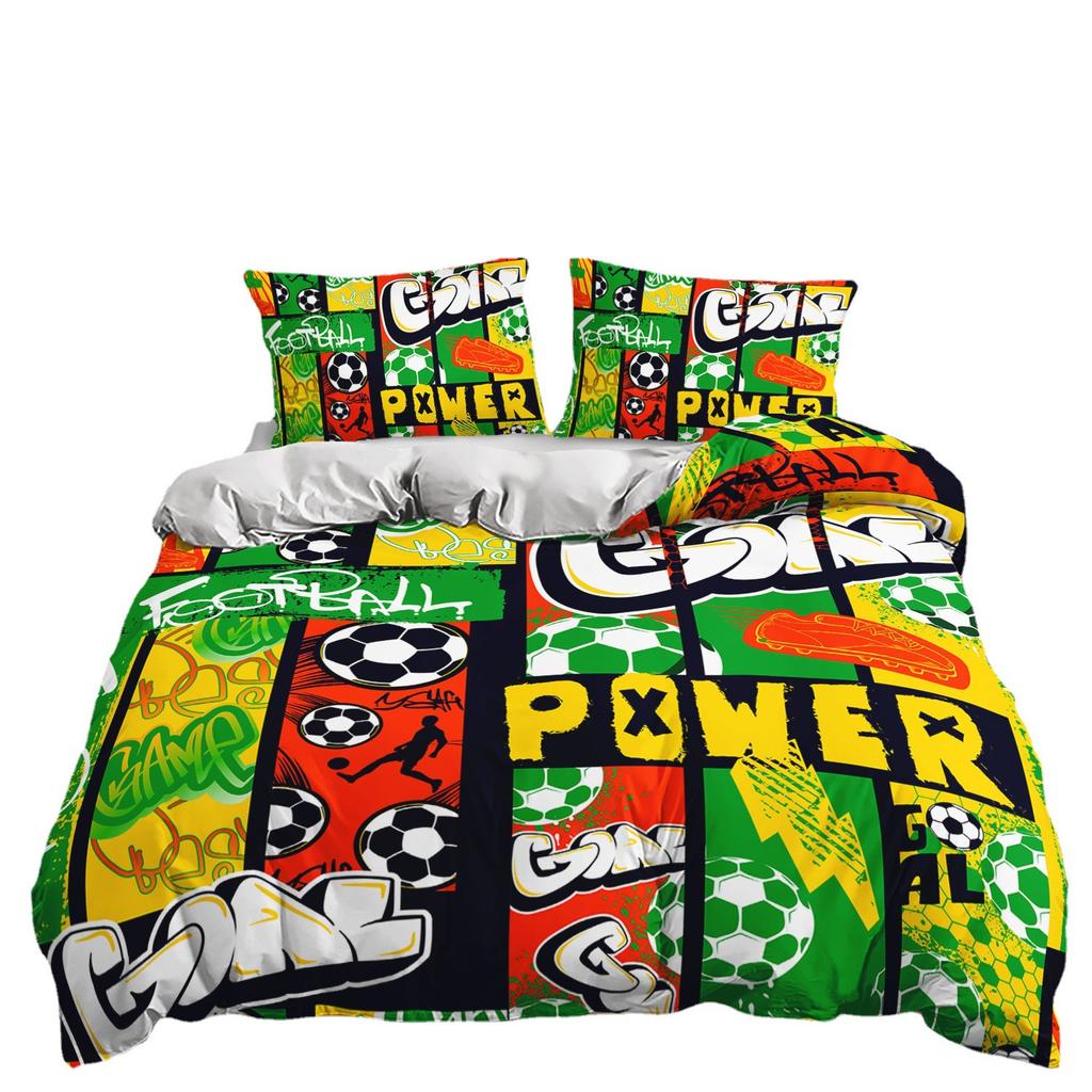 Комплект постельного белья из трех частей с изображением футбольного чемпионата мира по футболу с цифровой печатью