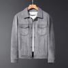 Spring New Leather Velvet Jacket Men's Youth Trend Spring and Autumn Lapel Retro Tooling Jacket