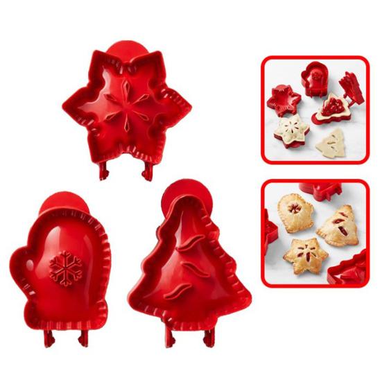 Праздничные мини-формы для пирогов для выпечки, форма для печенья, пресс для теста, карманные формы для Хэллоуина, Рождественской вечеринки