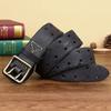 Ремень из натуральной кожи, мужской роскошный ремень, мужской ремень, новая мода, дикая защита от аллергии, ретро, ​​двойная пряжка, высокое качество