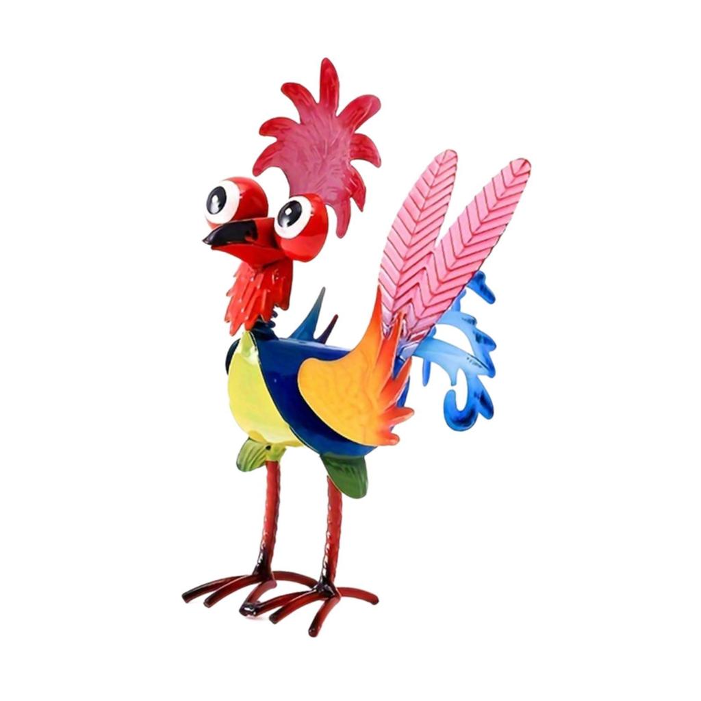 8" Tall Metal Rooster Craft Balcony Kitchen Decor Metal Chicken Sculpture