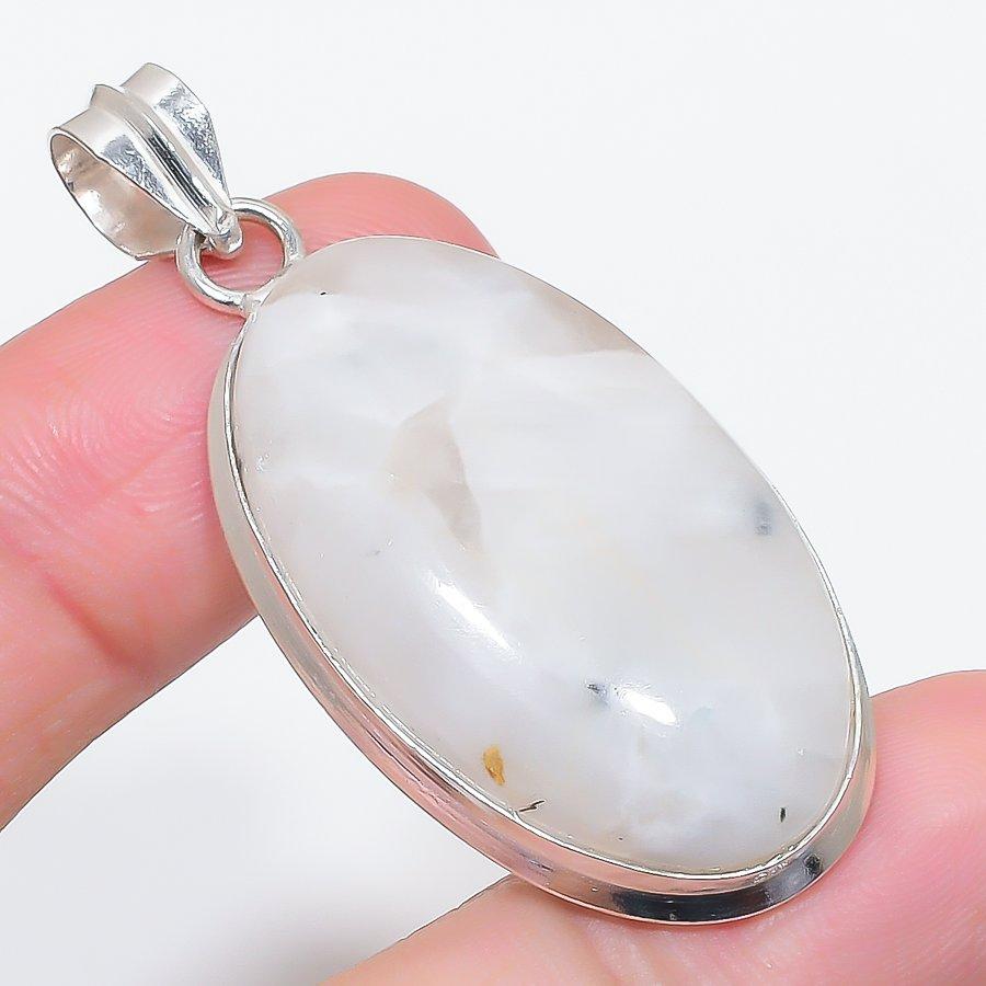 Natural Moonstone Gemstone 925 Sterling Silver Jewelry Pendant 2.09" Z8z69