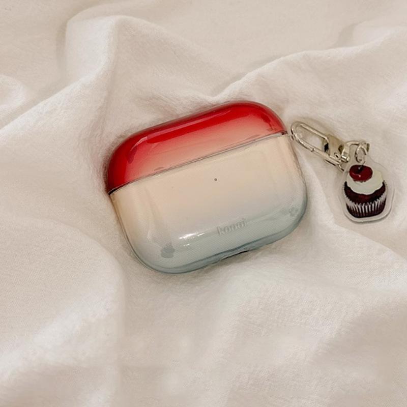 Чехол-защита для наушников AirPods 1/1/1/1/pro/pro1 поколения с постепенным изменением цвета, красное пятно