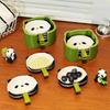 4/6Pcs Stackable Cartoon Panda Snack Dish Creative Ingredients Sauce Plate  Dinnerware Set